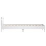 White engineered wood bed frame with headboard 75x190 cm by , Beds and slatted bases - Ref: Foro24-838568, Price: 75,13 €, Di...