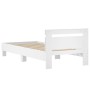 White engineered wood bed frame with headboard 75x190 cm by , Beds and slatted bases - Ref: Foro24-838568, Price: 75,13 €, Di...