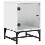 Bedside table with white glass door 35x37x50 cm by , Nightstands - Ref: Foro24-836518, Price: 40,99 €, Discount: %