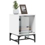 Bedside table with white glass door 35x37x50 cm by , Nightstands - Ref: Foro24-836518, Price: 40,99 €, Discount: %