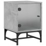 Bedside table with concrete gray glass door 35x37x50 cm by , Nightstands - Ref: Foro24-836524, Price: 39,83 €, Discount: %