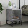 Bedside table with concrete gray glass door 35x37x50 cm by , Nightstands - Ref: Foro24-836524, Price: 39,83 €, Discount: %