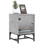 Bedside table with concrete gray glass door 35x37x50 cm by , Nightstands - Ref: Foro24-836524, Price: 39,83 €, Discount: %