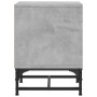 Mesita de noche con puerta de vidrio gris hormigón 35x37x50 cm de , Mesitas de noche - Ref: Foro24-836524, Precio: 40,99 €, D...