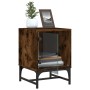 Nightstand with smoked oak glass door 35x37x50 cm by , Nightstands - Ref: Foro24-836526, Price: 36,99 €, Discount: %