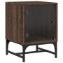 Bedside table with glass door brown oak 35x37x50 cm by , Nightstands - Ref: Foro24-836530, Price: 43,97 €, Discount: %