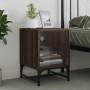 Bedside table with glass door brown oak 35x37x50 cm by , Nightstands - Ref: Foro24-836530, Price: 43,97 €, Discount: %