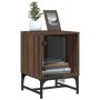 Bedside table with glass door brown oak 35x37x50 cm by , Nightstands - Ref: Foro24-836530, Price: 43,97 €, Discount: %