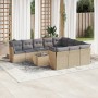 Set de sofás de jardín 11pzas con cojines ratán sintético beige de , Conjuntos de jardín - Ref: Foro24-3250068, Precio: 702,9...