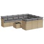 11-teiliges Gartensofa-Set mit beigen synthetischen Rattankissen von , Gartensets - Ref: Foro24-3250068, Preis: 710,29 €, Rab...