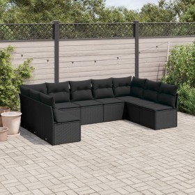 8-teiliges Gartensofa-Set und schwarze synthetische Rattankissen von , Gartensets - Ref: Foro24-3249904, Preis: 531,99 €, Rab...