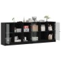 Estantería con puertas madera de ingeniería negro 204x37x75 cm de , Librerías y estanterías - Ref: Foro24-3206532, Precio: 21...