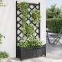 Planter with solid black fir wood trellis by , Pots and planters - Ref: Foro24-365490, Price: 76,25 €, Discount: %