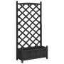 Planter with solid black fir wood trellis by , Pots and planters - Ref: Foro24-365490, Price: 76,25 €, Discount: %