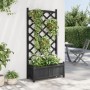 Planter with solid black fir wood trellis by , Pots and planters - Ref: Foro24-365490, Price: 76,25 €, Discount: %