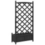 Planter with solid black fir wood trellis by , Pots and planters - Ref: Foro24-365490, Price: 76,25 €, Discount: %