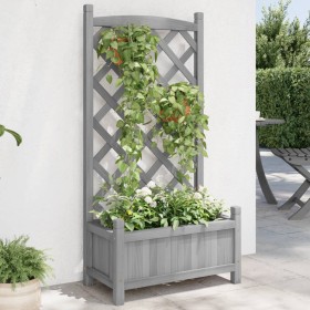 Planter with solid gray fir wood trellis by , Pots and planters - Ref: Foro24-365486, Price: 55,54 €, Discount: %