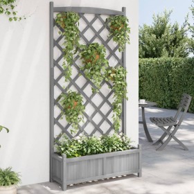 Planter with solid gray fir wood trellis by , Pots and planters - Ref: Foro24-365492, Price: 87,57 €, Discount: %