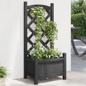 Jardinera con enrejado madera maciza de abeto negro de , Maceteros y jardineras - Ref: Foro24-365484, Precio: 39,51 €, Descue...