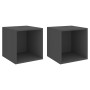 Wall cabinet 2 pcs gray plywood 37x37x37 cm by , Shelves and shelves - Ref: Foro24-805451, Price: 46,73 €, Discount: %