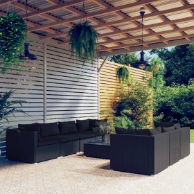 8-piece garden sofa set and black synthetic rattan cushions by , Garden sets - Ref: Foro24-3101504, Price: 808,99 €, Discount: %