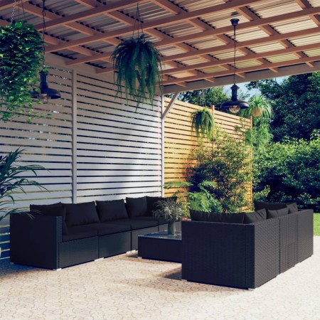 8-piece garden sofa set and black synthetic rattan cushions by , Garden sets - Ref: Foro24-3101504, Price: 834,96 €, Discount: %