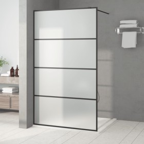 Black frosted ESG glass shower screen 115x195 cm by , Shower walls and screens - Ref: Foro24-152133, Price: 172,56 €, Discoun...