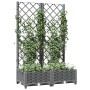 Jardinera con enrejado PP gris claro 80x40x121,5 cm de , Maceteros y jardineras - Ref: Foro24-153271, Precio: 63,56 €, Descue...