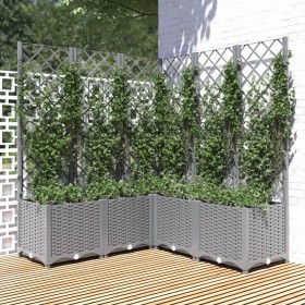 Jardinera con enrejado PP gris claro 120x120x136 cm de , Maceteros y jardineras - Ref: Foro24-153278, Precio: 154,00 €, Descu...