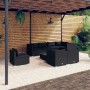 Set de muebles de jardín 9 pzas y cojines ratán sintético negro de , Conjuntos de jardín - Ref: Foro24-3102616, Precio: 886,9...