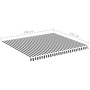 Replacement fabric for anthracite gray and white awning 4x3.5 m by , Awnings - Ref: Foro24-311988, Price: 64,55 €, Discount: %