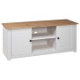 White Panama style pine wood TV cabinet 120x40x50 cm by vidaXL, TV Furniture - Ref: Foro24-282672, Price: 148,90 €, Discount: %