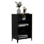 Aparador de madera contrachapada negro 57x35x90 cm de , Aparadores - Ref: Foro24-806131, Precio: 68,03 €, Descuento: %