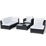 Garden furniture set and cushions, 6 pieces, black synthetic rattan by , Garden sets - Ref: Foro24-42102, Price: 741,99 €, Di...