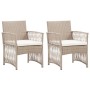 Garden armchairs with cushions, 2 units, synthetic beige rattan by , Garden chairs - Ref: Foro24-46440, Price: 138,47 €, Disc...