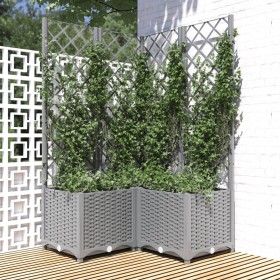 Jardinera con enrejado PP gris claro 80x80x136 cm de , Maceteros y jardineras - Ref: Foro24-153276, Precio: 107,90 €, Descuen...