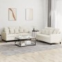 Cream velvet 2-piece sofa set with cushions by , Sofas - Ref: Foro24-3201708, Price: 465,45 €, Discount: %