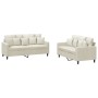 Cream velvet 2-piece sofa set with cushions by , Sofas - Ref: Foro24-3201708, Price: 465,45 €, Discount: %