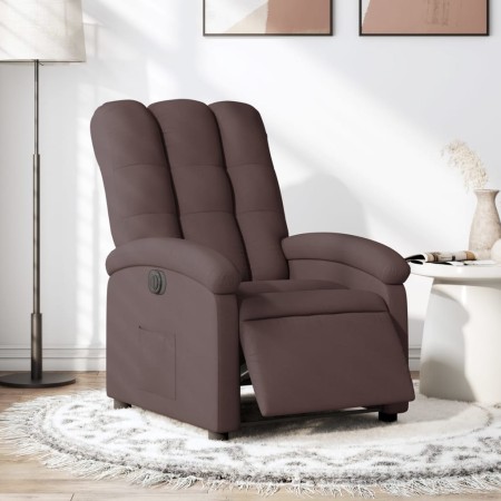 Sillón reclinable eléctrico tela marrón oscuro de , Sillones - Ref: Foro24-3204073, Precio: 249,83 €, Descuento: %