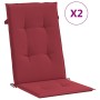 Cojín silla de jardín respaldo alto 2 uds tela rojo 120x50x3 cm de , Cojines para sillas y sofás - Ref: Foro24-314113, Precio...