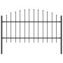 Garden fence with black steel spikes (1-1.25)x1.7 m by vidaXL, fence panels - Ref: Foro24-144942, Price: 92,00 €, Discount: %