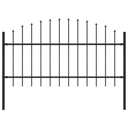 Garden fence with black steel spikes (1-1.25)x1.7 m by vidaXL, fence panels - Ref: Foro24-144942, Price: 92,00 €, Discount: %