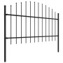 Garden fence with black steel spikes (1-1.25)x1.7 m by vidaXL, fence panels - Ref: Foro24-144942, Price: 92,00 €, Discount: %