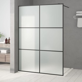 Black frosted ESG glass shower screen 140x195 cm by , Shower walls and screens - Ref: Foro24-152114, Price: 217,52 €, Discoun...