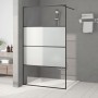 Black semi-frosted ESG glass shower screen 115x195 cm by , Shower walls and screens - Ref: Foro24-152128, Price: 182,54 €, Di...