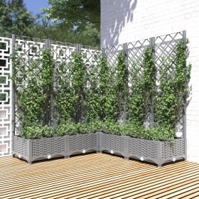 Jardinera con enrejado PP gris claro 120x120x121,5 cm de , Maceteros y jardineras - Ref: Foro24-153277, Precio: 135,65 €, Des...