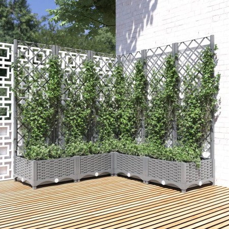 Planter with trellis PP light gray 120x120x121.5 cm by , Pots and planters - Ref: Foro24-153277, Price: 135,42 €, Discount: %