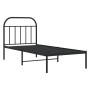 Estructura de cama con cabecero metal negro 80x200 cm de , Camas y somieres - Ref: Foro24-353626, Precio: 67,86 €, Descuento: %