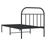 Estructura de cama con cabecero metal negro 80x200 cm de , Camas y somieres - Ref: Foro24-353626, Precio: 67,86 €, Descuento: %