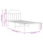 Estructura de cama con cabecero metal negro 80x200 cm de , Camas y somieres - Ref: Foro24-353626, Precio: 67,86 €, Descuento: %